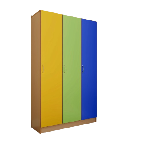 Шафа для роздягальні Веселка Захід Меблі в дитячий садочок 3 секційна Асорті 900 мм